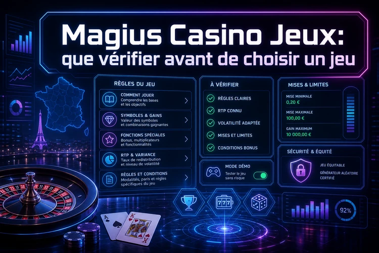 Magius Casino Jeux: que vérifier avant de choisir un jeu