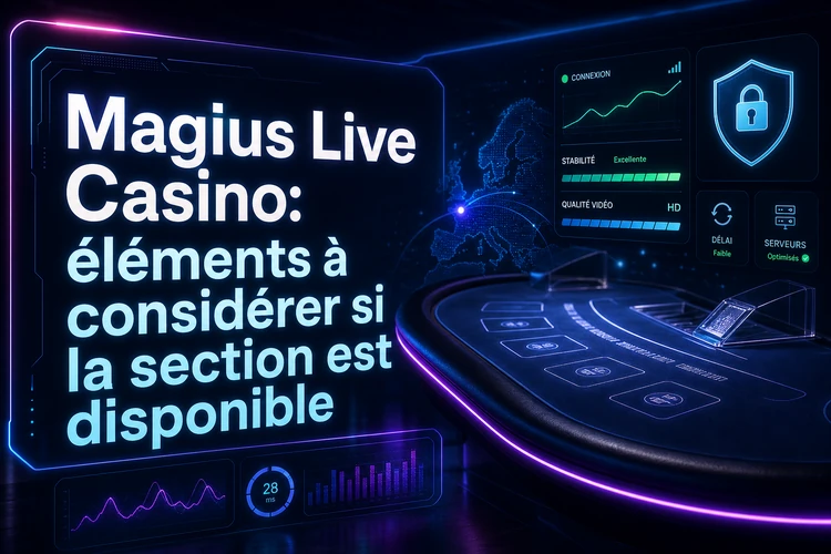 Magius Live Casino: éléments à considérer si la section est disponible